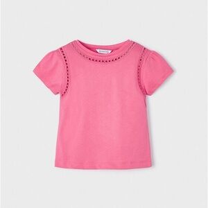 Size 9 Girls Mayoral Pink Short Sleeve Tee
